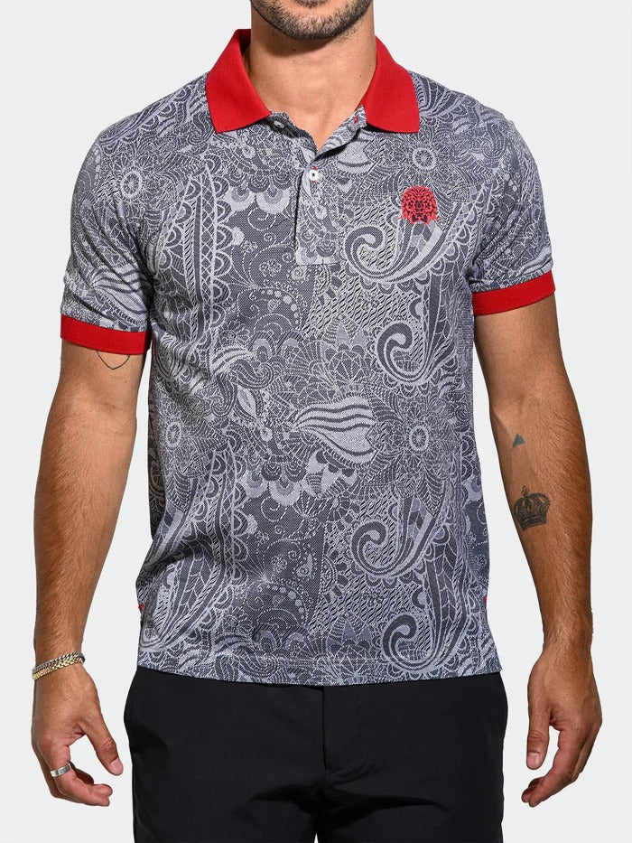 Maceoo Stretch Short-Sleeve Polos | Polo MozartStaticTip Grey