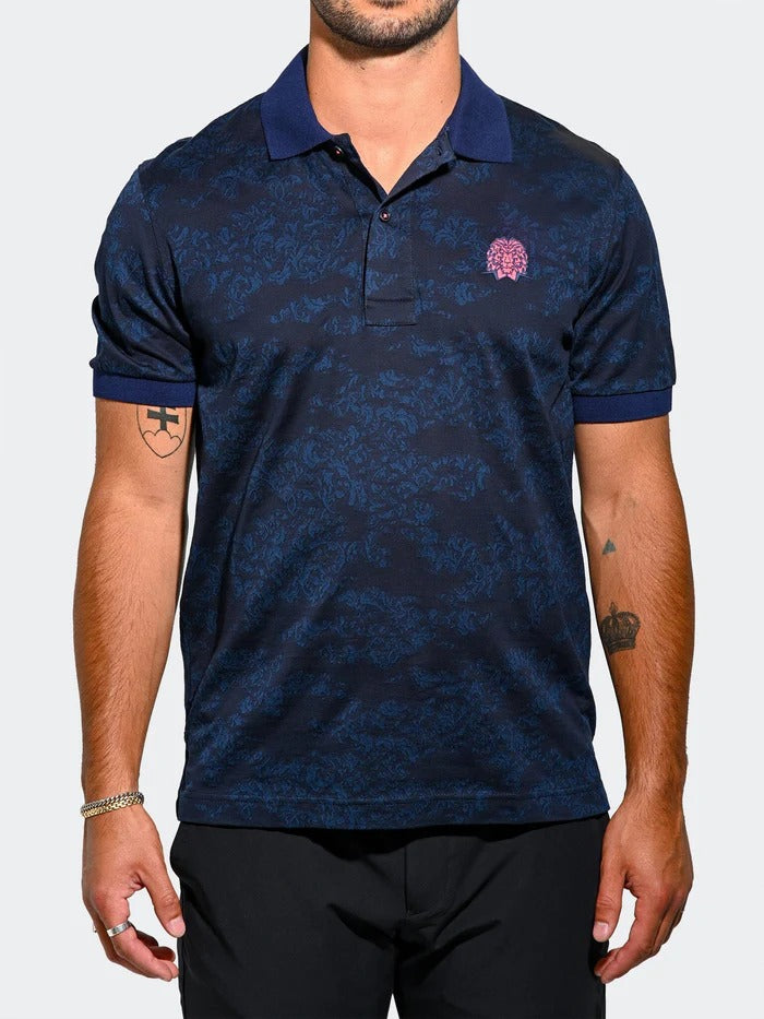 Maceoo Stretch Short-Sleeve Polos | Polo MozartSwirlTip Blue