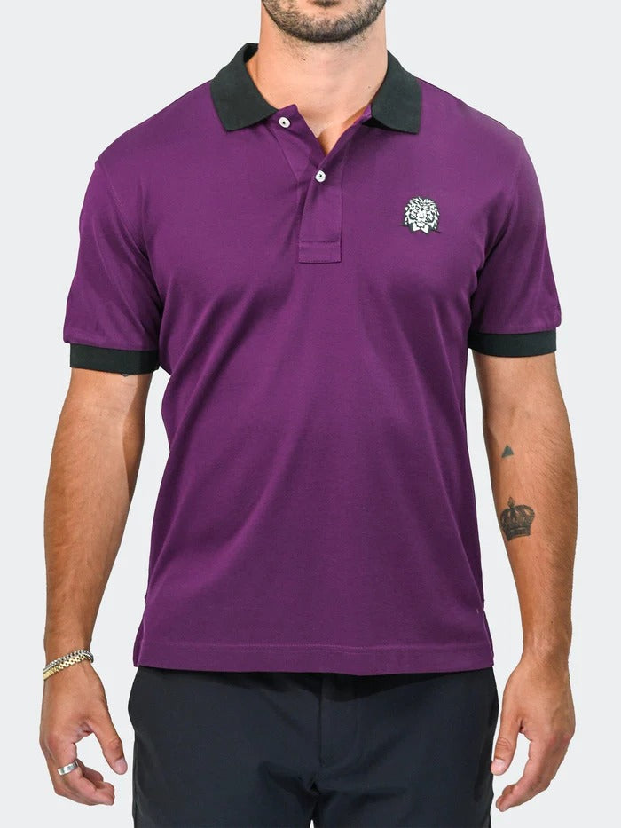 Maceoo Stretch Short-Sleeve Polos | Polo MozartSpeckTip Burgundy