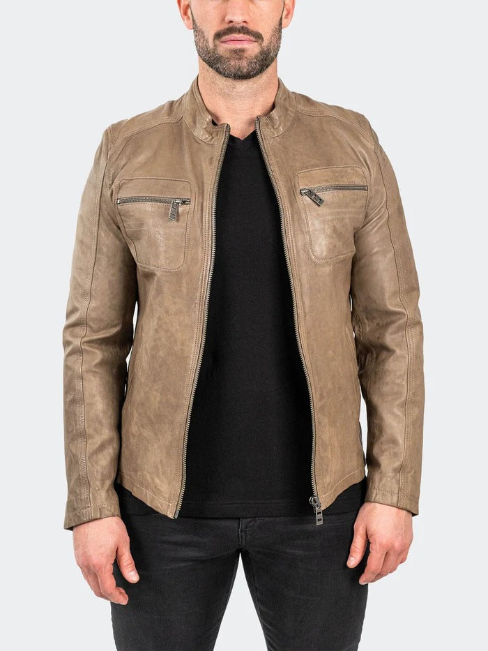 Maceoo Jacket | Leather Mocha Brown
