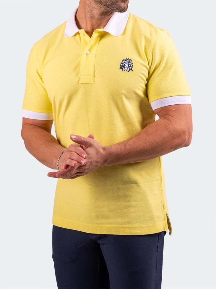 Maceoo Stretch Short-Sleeve Polos | Polo MozartSpeckTip Yellow