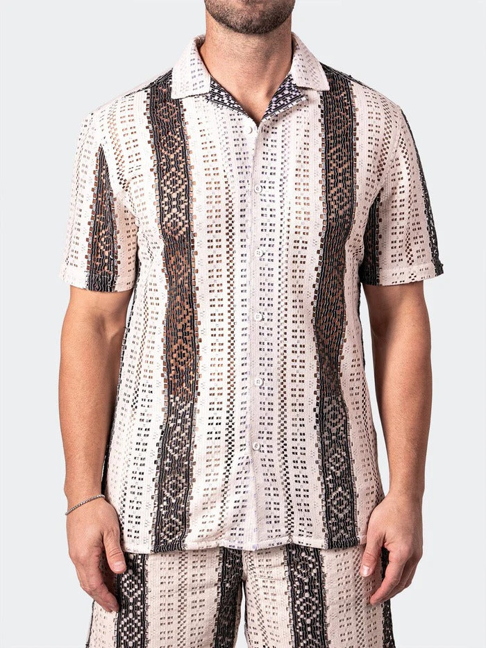 Maceoo Short-Sleeve Shirt | Shirt SS StripesCream White