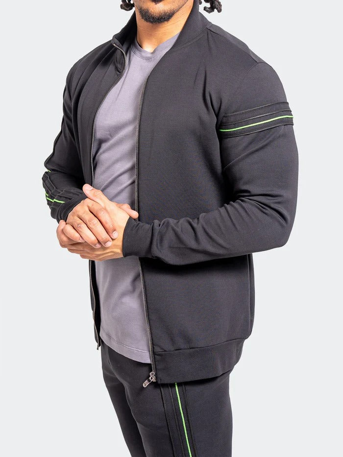 Maceoo Stretch Athletic Wear | Zipper ResistanceNeon Black