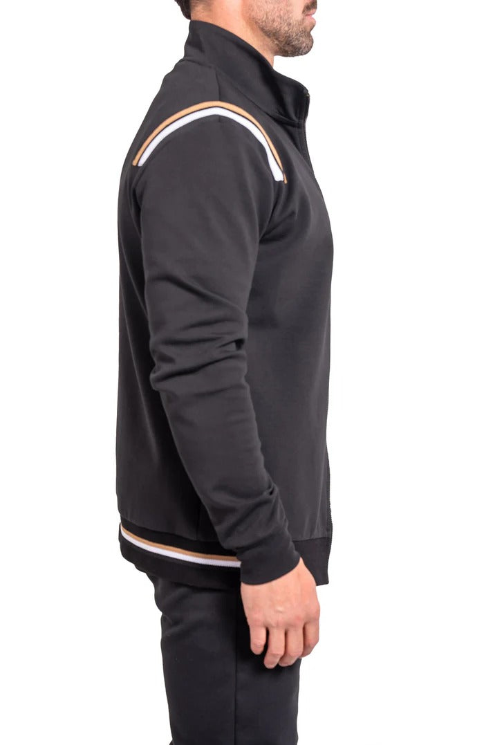 Maceoo Stretch Athletic Wear | Zipper Modish85 Black