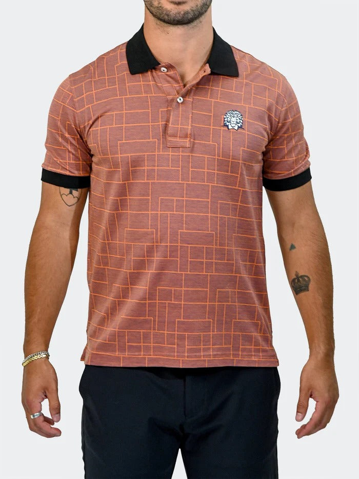 Maceoo Stretch Short-Sleeve Polos | Polo MozartLinesTip Orange