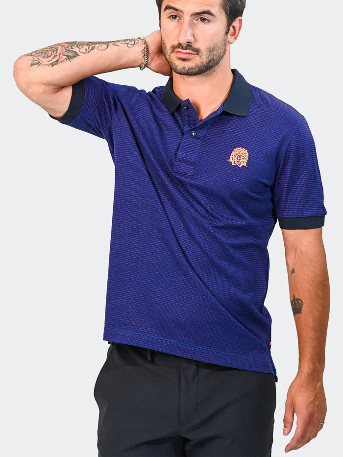 Maceoo Stretch Short-Sleeve Polos | Polo MozartDotTip Blue