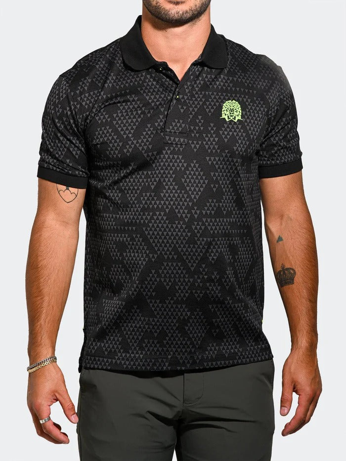 Maceoo Stretch Short-Sleeve Polos | Polo MozartTriangleTip Black