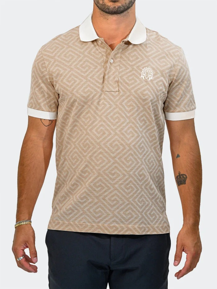 Maceoo Stretch Short-Sleeve Polos | Polo MozartDiagnolTip Peach