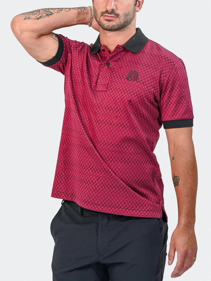 Maceoo Stretch Short-Sleeve Polos | Polo MozartScaleTip Red