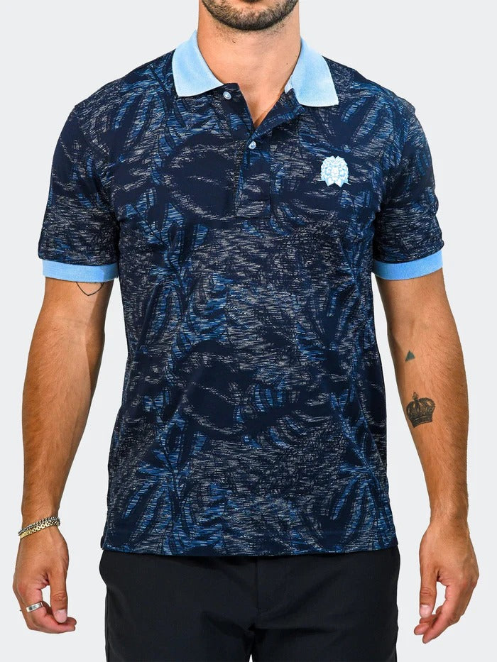 Maceoo Stretch Short-Sleeve Polos | Polo MozartMatrixTip Blue