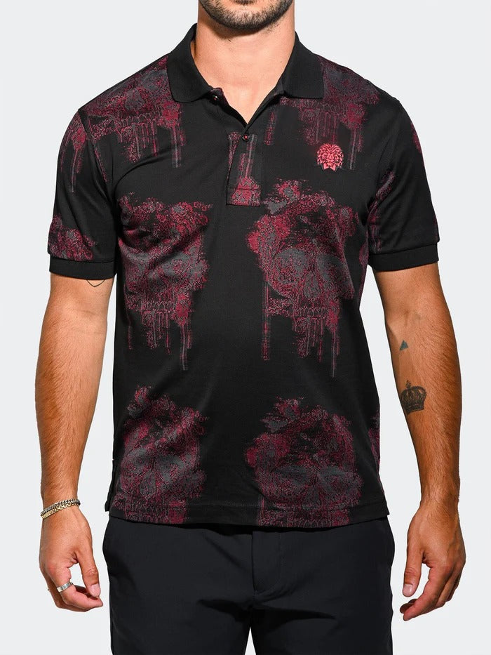 Maceoo Stretch Short-Sleeve Polos | Polo MozartSwirlTip Red