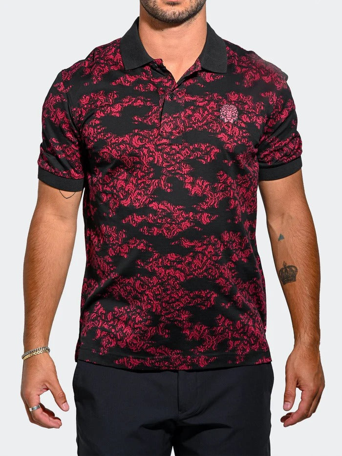 Maceoo Stretch Short-Sleeve Polos | Polo MozartLeafTip Red