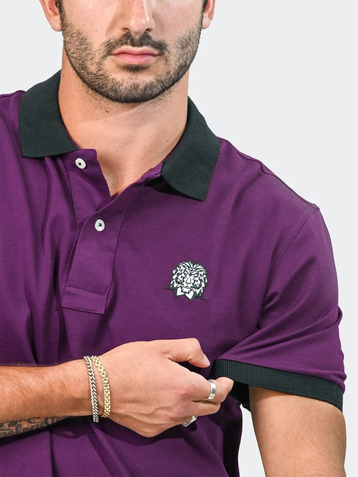 Maceoo Stretch Short-Sleeve Polos | Polo MozartSpeckTip Burgundy