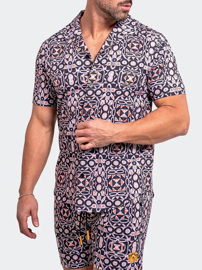 Maceoo Short-Sleeve Shirt | Shirt BeachTiles Black