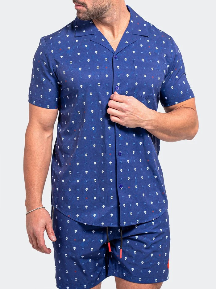 Maceoo Short-Sleeve Shirt | Shirt BeachSkull Blue