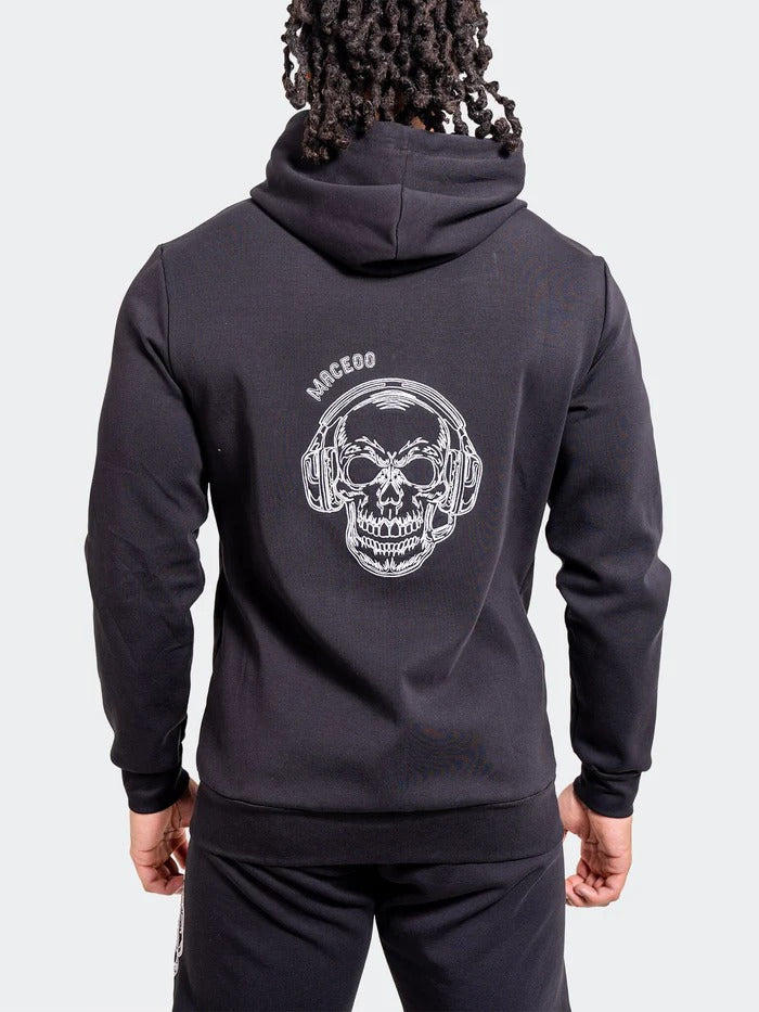 Maceoo Stretch Athletic Wear | Hoodie Skull80 Black