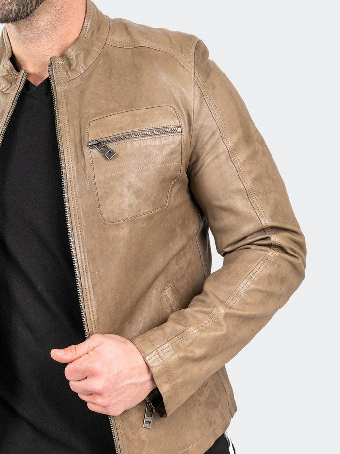 Maceoo Jacket | Leather Mocha Brown