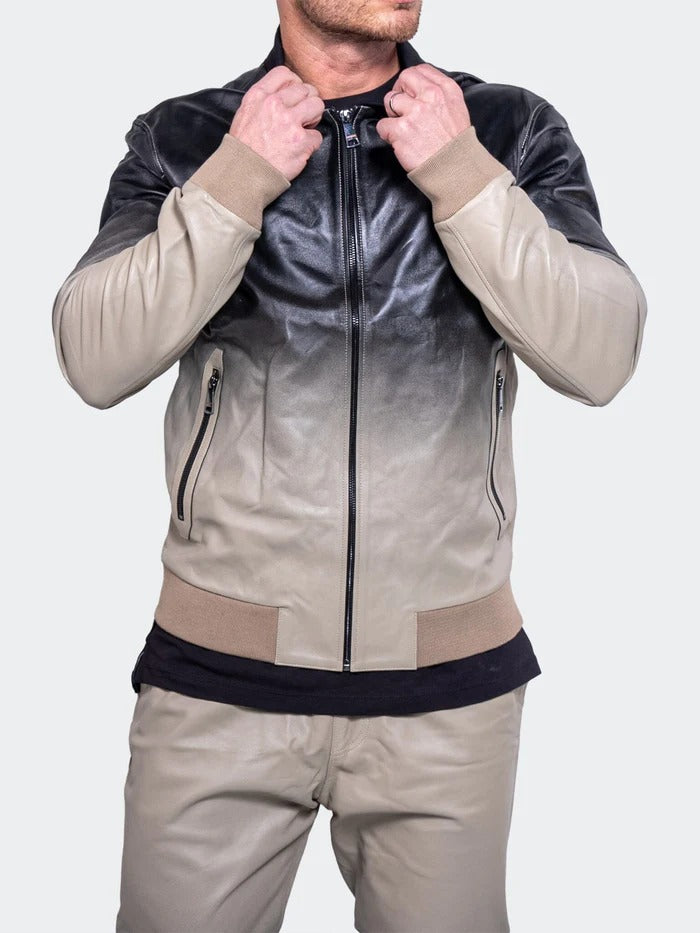 Maceoo Jacket | Leather Resistance1028 Grey