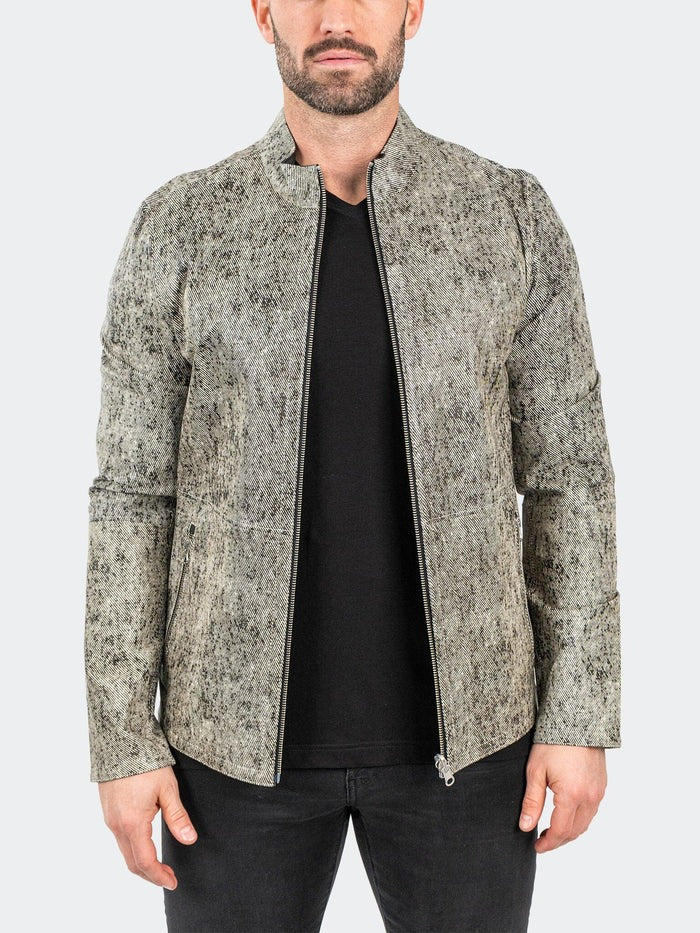 Maceoo Jacket | Leather ReverseGranite Grey
