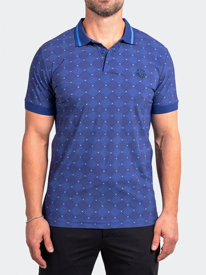 Maceoo Stretch Short-Sleeve Polos | Polo Ascension0030 Blue