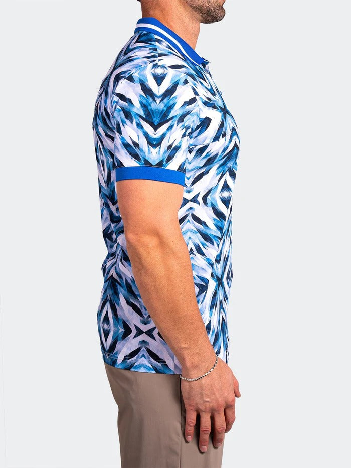 Maceoo Stretch Short-Sleeve Polos | Polo Ascension0041 Blue