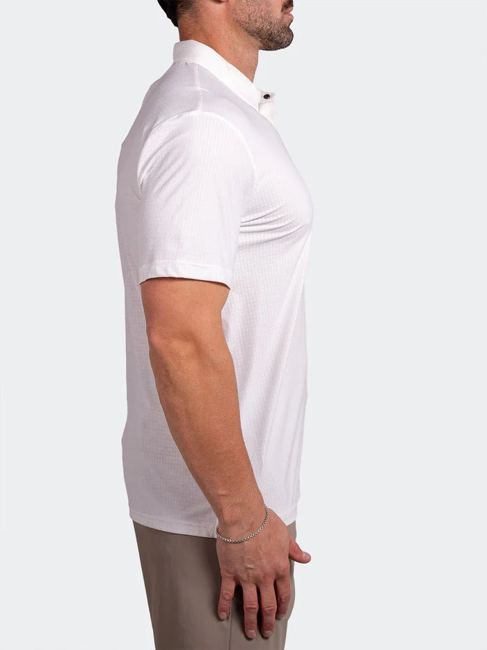 Maceoo Stretch Short-Sleeve Polos | Polo Ascension0044 White
