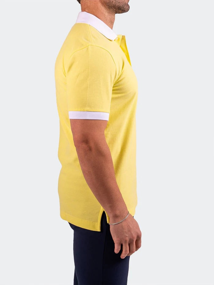 Maceoo Stretch Short-Sleeve Polos | Polo MozartSpeckTip Yellow