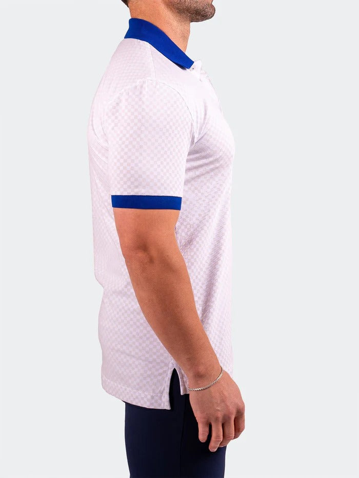 Maceoo Stretch Short-Sleeve Polos | Polo MozartSquareTip White
