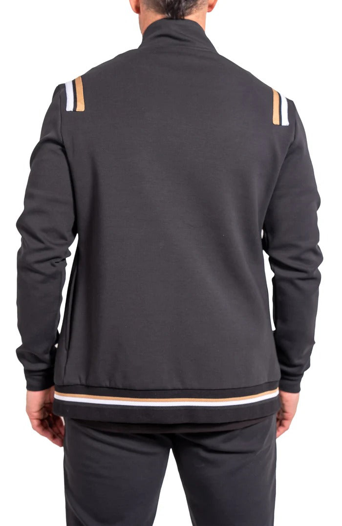 Maceoo Stretch Athletic Wear | Zipper Modish85 Black