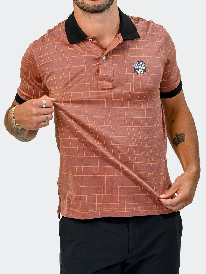 Maceoo Stretch Short-Sleeve Polos | Polo MozartLinesTip Orange