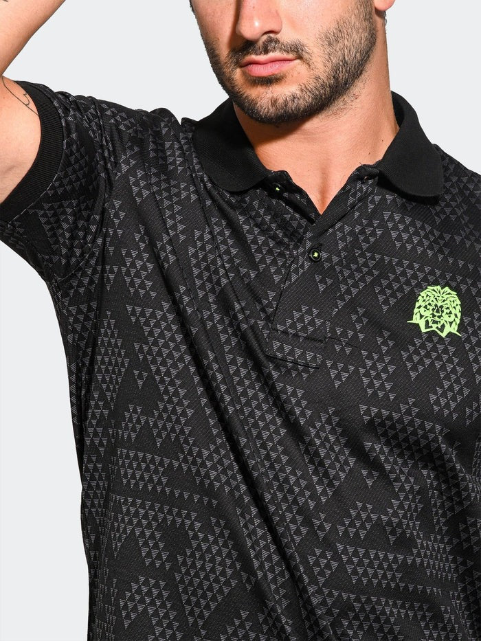Maceoo Stretch Short-Sleeve Polos | Polo MozartTriangleTip Black