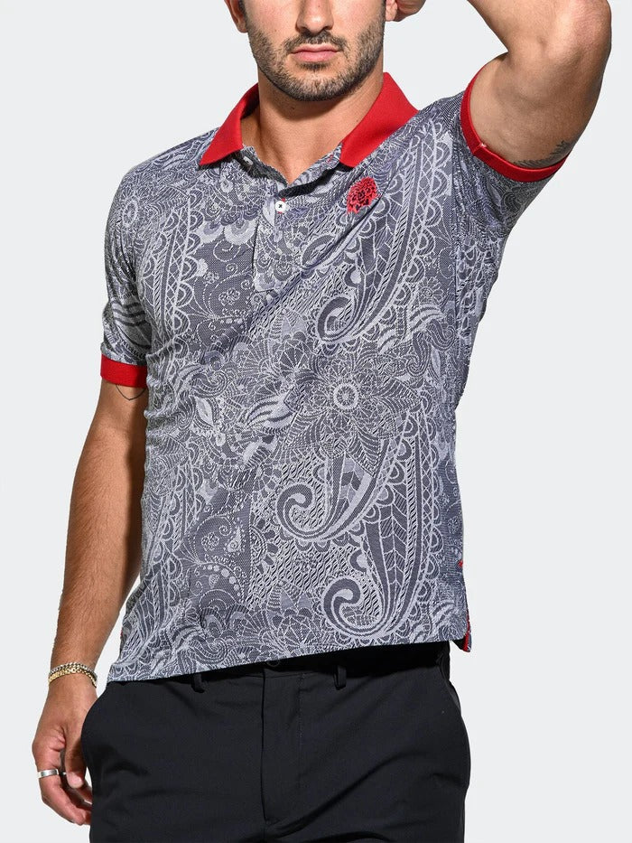 Maceoo Stretch Short-Sleeve Polos | Polo MozartStaticTip Grey
