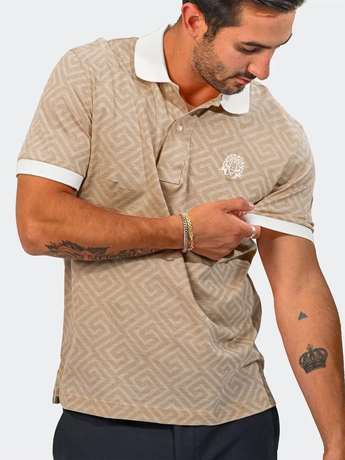 Maceoo Stretch Short-Sleeve Polos | Polo MozartDiagnolTip Peach