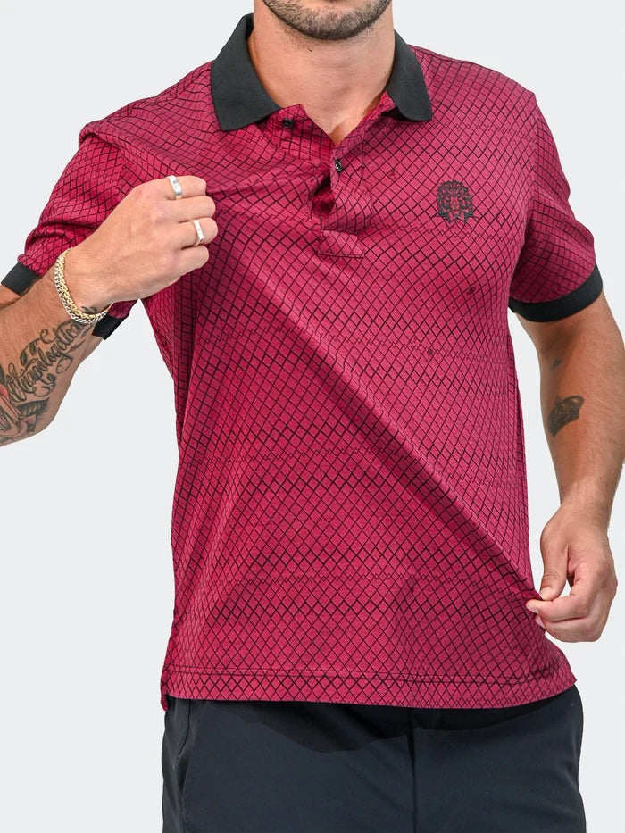 Maceoo Stretch Short-Sleeve Polos | Polo MozartScaleTip Red