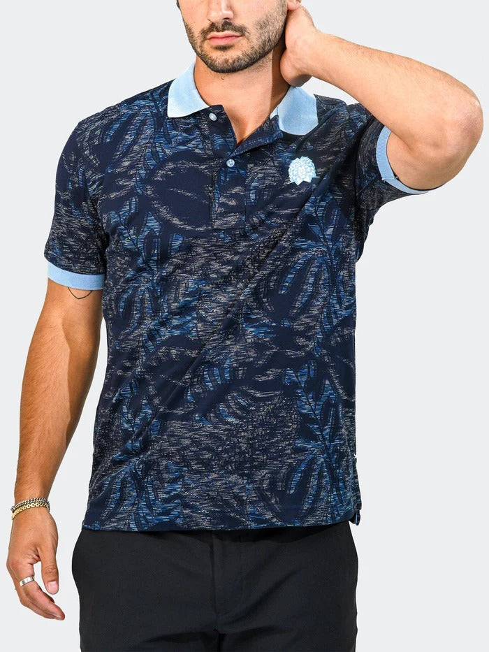 Maceoo Stretch Short-Sleeve Polos | Polo MozartMatrixTip Blue