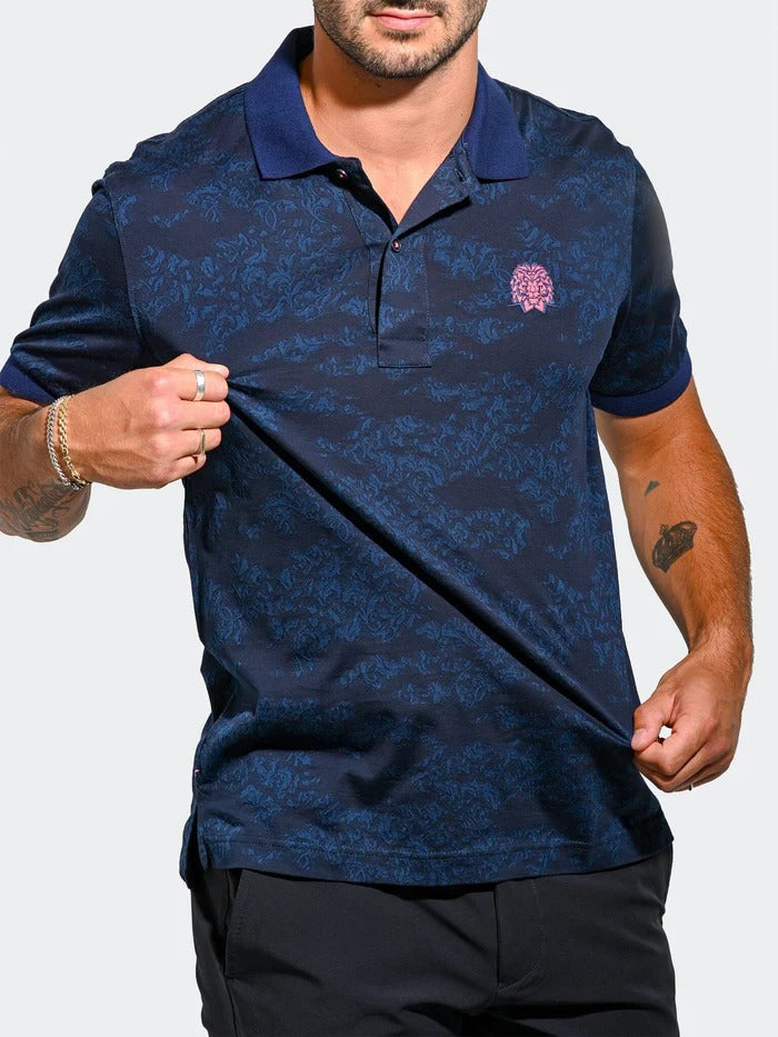 Maceoo Stretch Short-Sleeve Polos | Polo MozartSwirlTip Blue