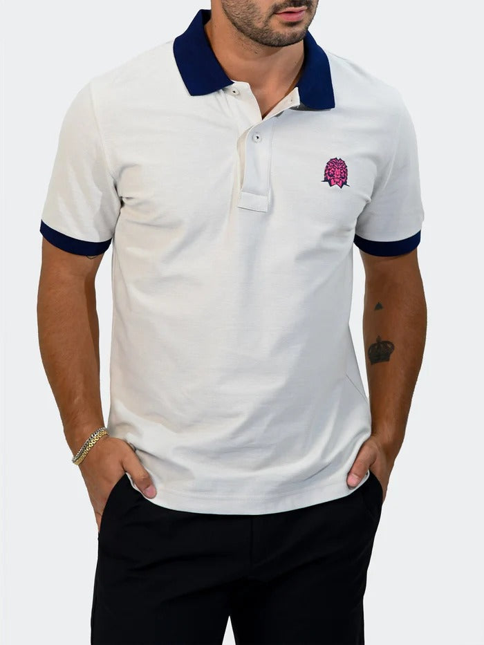 Maceoo Stretch Short-Sleeve Polos | Polo MozartSpeckTip Light Tan