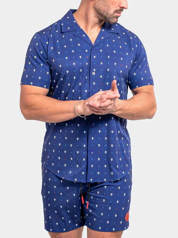 Maceoo Short-Sleeve Shirt | Shirt BeachSkull Blue