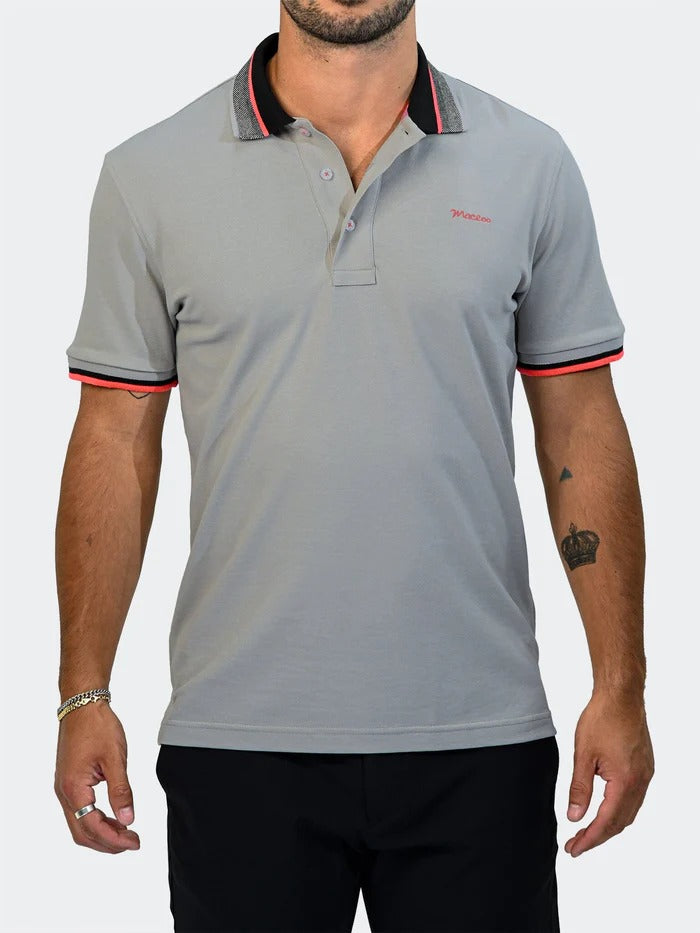 Maceoo Stretch Short-Sleeve Polos | Polo TipPatch46 Grey