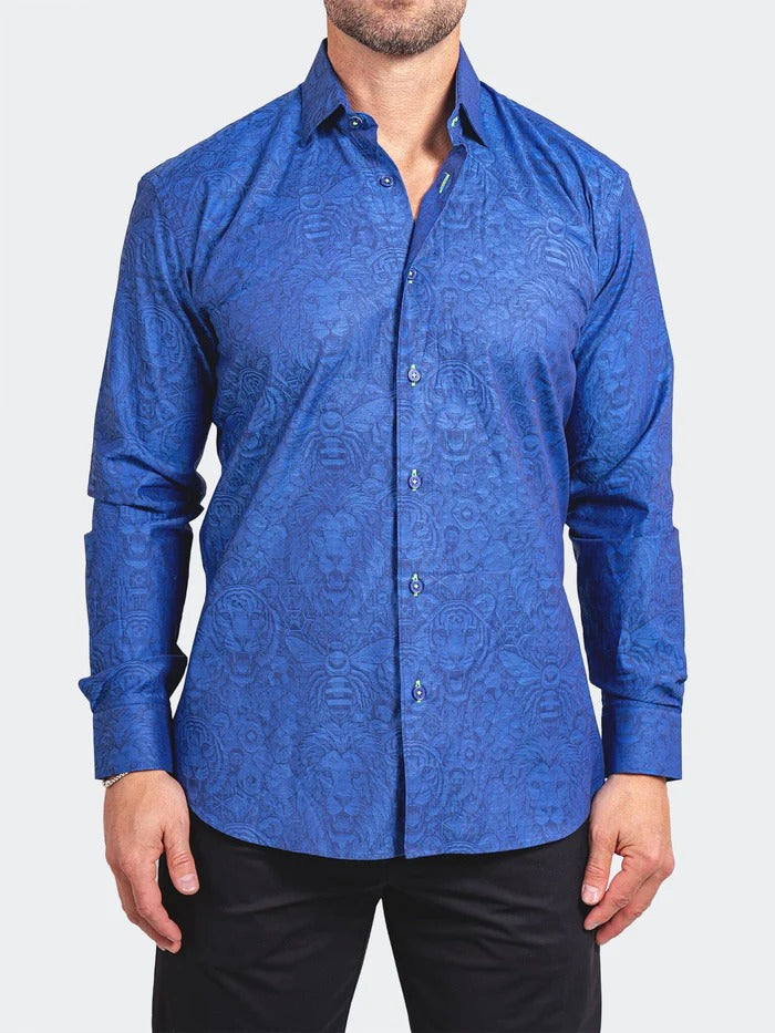 Maceoo Stretch Shirt | Fibonacci Ascension0095 Blue