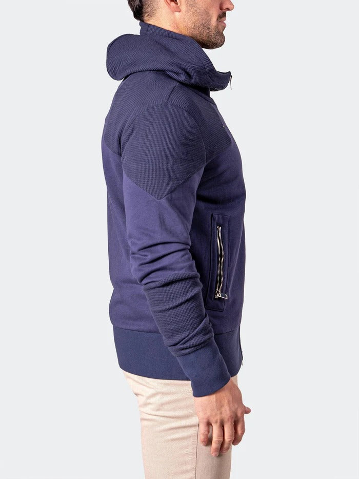 Maceoo Stretch Athletic Wear | Hoodie Indigo Blue