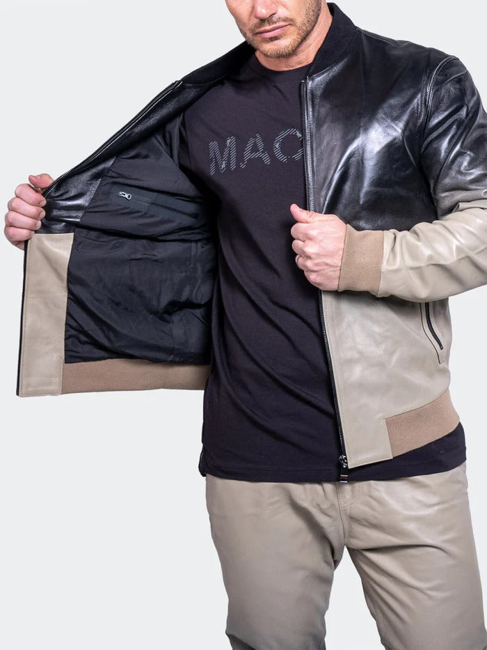 Maceoo Jacket | Leather Resistance1028 Grey