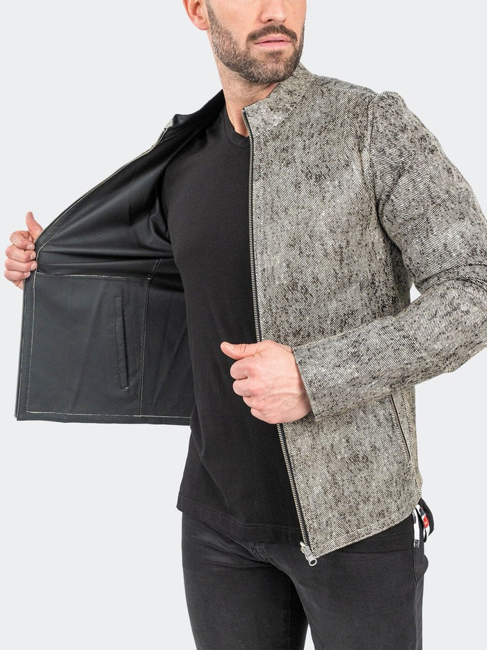 Maceoo Jacket | Leather ReverseGranite Grey