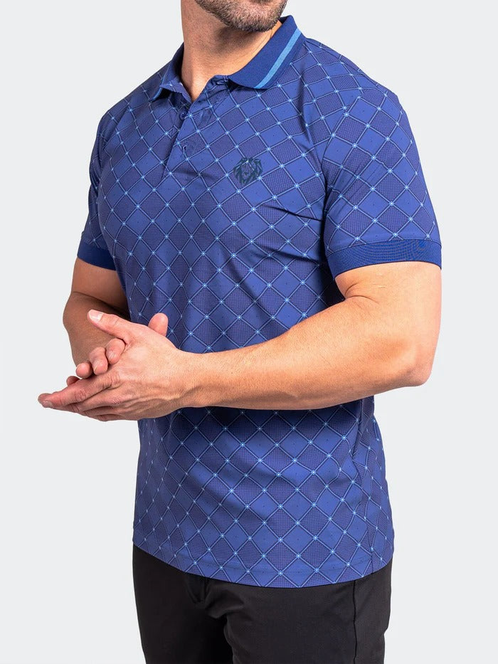 Maceoo Stretch Short-Sleeve Polos | Polo Ascension0030 Blue
