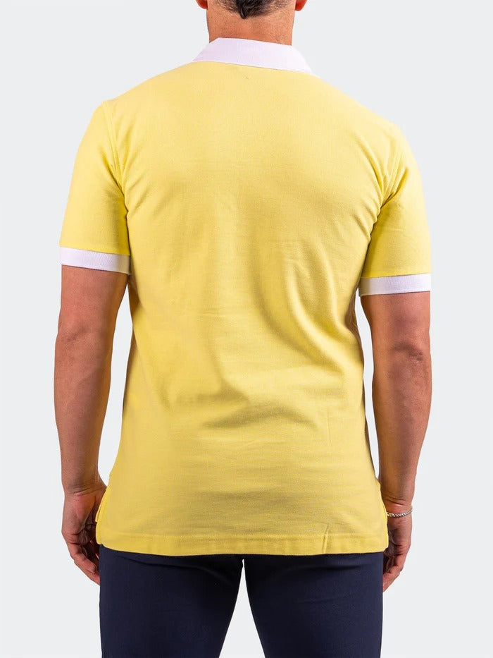 Maceoo Stretch Short-Sleeve Polos | Polo MozartSpeckTip Yellow
