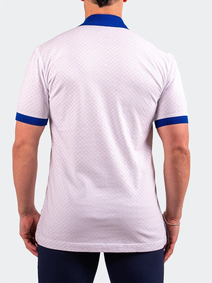 Maceoo Stretch Short-Sleeve Polos | Polo MozartSquareTip White