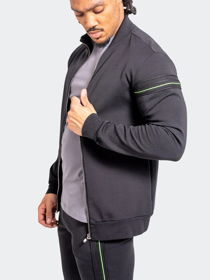 Maceoo Stretch Athletic Wear | Zipper ResistanceNeon Black
