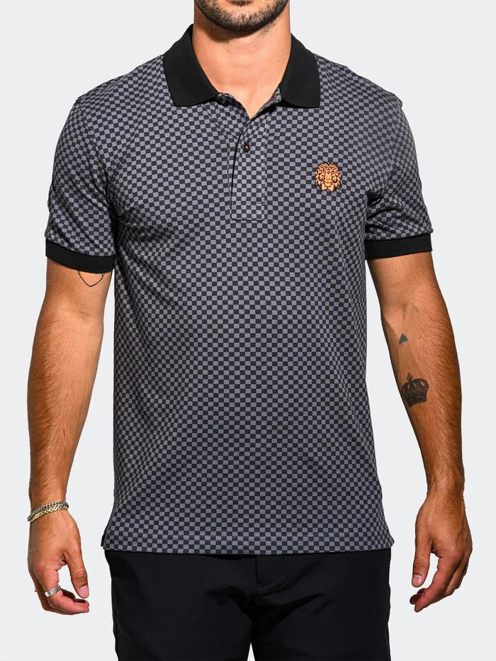Maceoo Stretch Short-Sleeve Polos | Polo MozartSquareTip Grey
