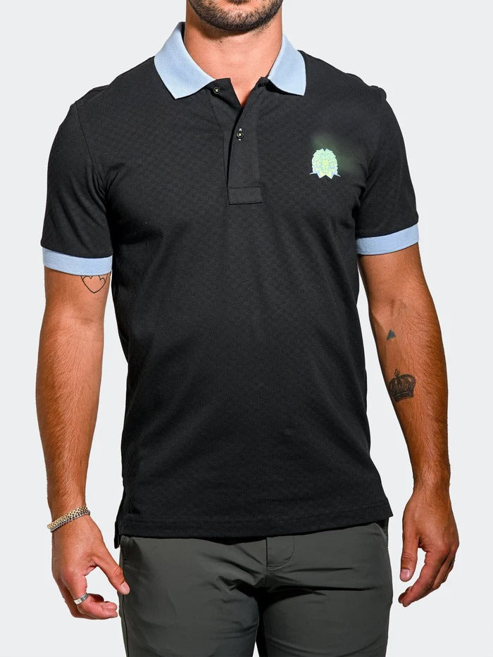 Maceoo Stretch Short-Sleeve Polos | Polo MozartSquareTip Black