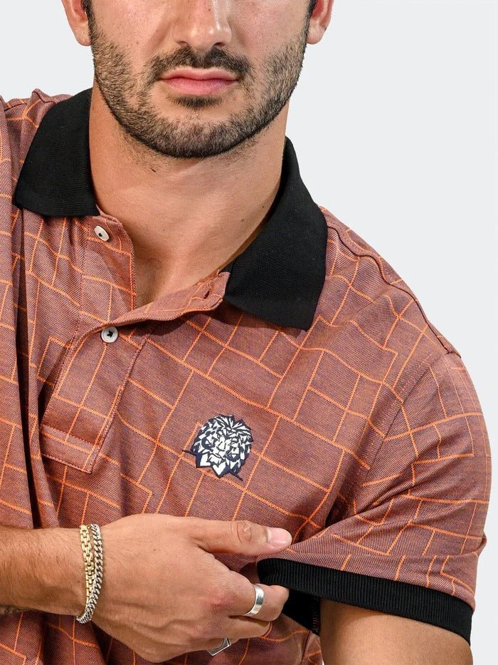 Maceoo Stretch Short-Sleeve Polos | Polo MozartLinesTip Orange